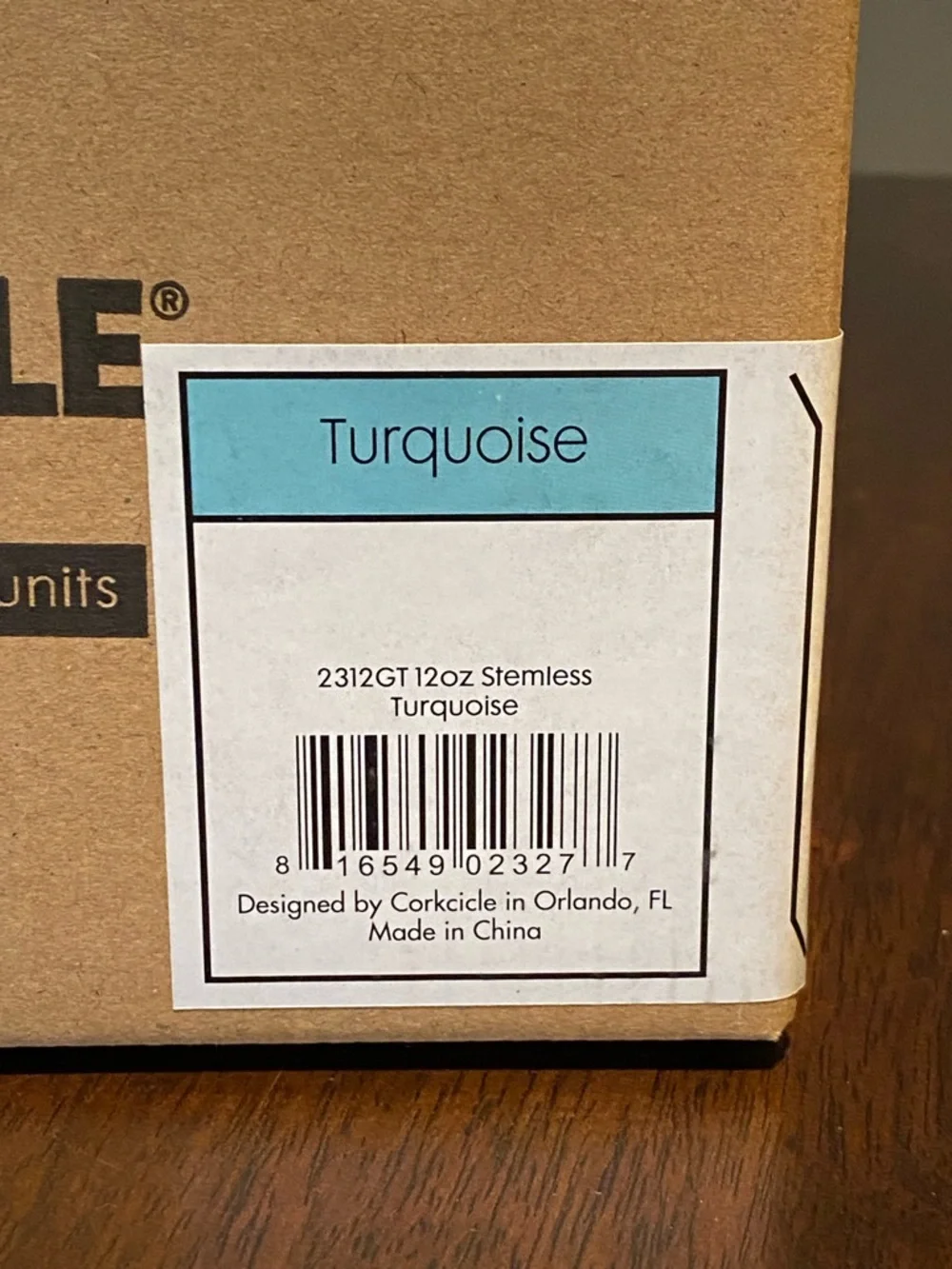 NIB Two Corkcicle Stemless Insulated Tumblers in Turquoise (Uline Branded)